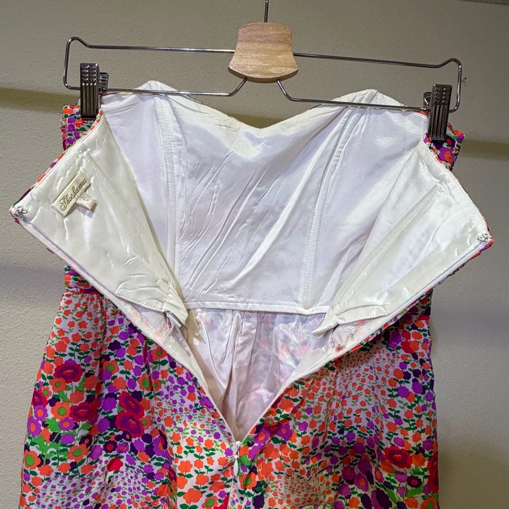 Shoshanna Bright Floral Silk Strapless Dress - Picture 8 of 11